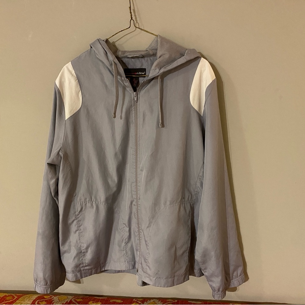Grey windbreaker size medium.